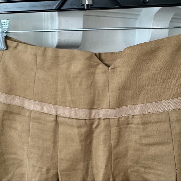 Mathew Williamson Women’s Pleated Shorts Dark Tan Linen Blend Pockets Sz 2 NWOT - Picture 4 of 13